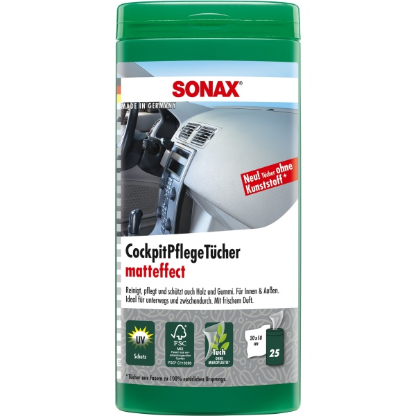 Sonax Servetele Umede Auto Pentru Suprafetele Din Plastic, Efect Mat Set 25 Buc 415841